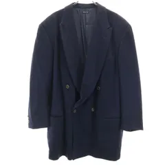 GIORGIO ARMANI ジョルジオアルマーニ 90s イタリア製 ウールブレンド オールド テーラードジャケット 54 ネイビー系 オーバーサイズ メンズ 古着