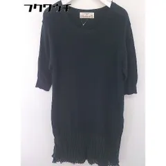 ◇ Broderie & Co ブロードゥリー&コー nano universe レイヤード調 七分袖 膝丈 ワンピース サイズF ブラック レディース  【中古】 【1112290000918】