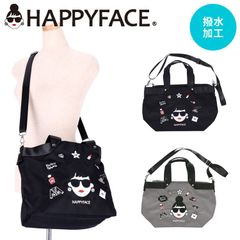 HAPPY FACE EMMA 2wayショルダーバッグ 大 刺繍 多機能 お顔 サングラス LADY 撥水加工 軽量 ショルダーバッグ 2wayバッグ お財布バッグ PV8826 pv8826