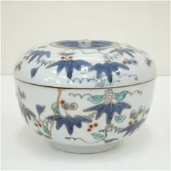 色絵蔦に燕文蓋付鉢 食器 おしゃれ アンティーク レトロ 和食 和風 丼 器 小鉢 中鉢 料理 来客 居酒屋 旅館 カフェ