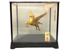 飛躍の天馬 日本人形 飾り アクリルケース ペガサス ゴールド 金 インテリア 置物 昭和レトロ コレクション 縁起物 和風 日本