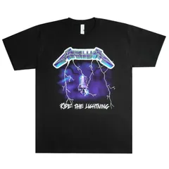 メンズ Tシャツ  METALLICA RIDE THE LIGHTNING TEE メタリカ バンドＴシャツ ブラック 黒 名盤 アルバム ライブ ツアー 男女兼用 半袖 TSHIRTS アーティスト ロックT ミュージックT メタル ハードコア レディース