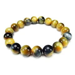 AAA+ミルキーミックスタイガーアイ約10ミリ強天然石数珠ブレスレット