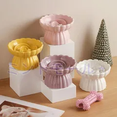 ペット 食器 セラミック フードボウル 重い 早食い防止 お皿 エサ入れ 餌入れ エサ皿 小型犬 猫 脚付フードボウル 食器 首や腰の負担を軽減