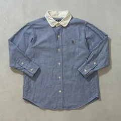 【130cm】Polo Ralph Lauren  L/S Shirt / 緑タグ　ポロ　ラルフローレン　丸襟　長袖　シャツ