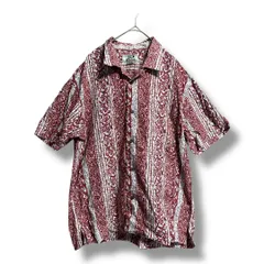 PIKO ピコ 90s 00s 総柄　オープンカラー 半袖 シャツ 解禁シャツ アロハシャツ コットン レトロ 古着 メンズ サイズM レッド系 夏 マルイ北千住店 久K625Y