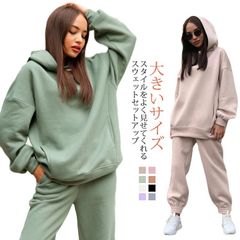 秋冬 着痩せ セットアップ スウェットパンツ 上下 上下セット スウェット ジャージ レディース パーカー フード付き ロングパンツ カジュアル 暖かい 春秋 トレーニング ウェア ルームウェア 部屋#ggfc47
