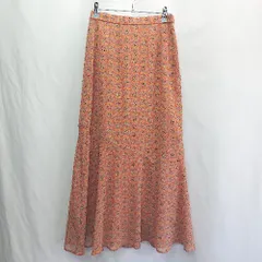 ◇ Θ B:MING by BEAMS ビーミング by ビームス 花柄 マキシ フレアー スカート サイズM オレンジ系 レディース E  【1412260043403】