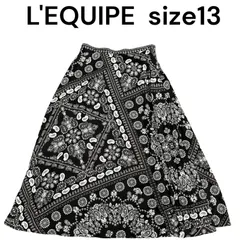 ◇レキップ L'EQUIPE  ロング スカート 新品 未使用 花柄  黒 size13【XL】S5S710のサムネイル