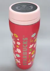 【中古】マグカップ・湯のみ SAKURA2021 カーヴドステンレスボトルスプリングアイコン 355ml 「スターバックスコーヒー」 2021年SAKURAシリーズ第2弾 Spring Bloom