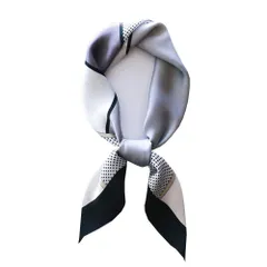 【色: グレー】正方形 お洒落 ショール レディース ネッカチーフ 制服用 70