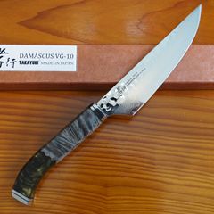 黒崎優 風神SPG2鎚目ペティーナイフ120mmスタビライズドウッド(白樺瘤
