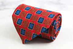 ジバンシィ ブランド ネクタイ 総柄 スクエア柄 パネル柄 シルク イタリア製 PO メンズ レッド GIVENCHY 【中古】