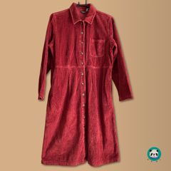 L. L. Bean  コーデュロイシャツワンピース　レッド　赤
