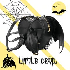 悪魔の翼【原宿風】ショルダーバッグトレンドレディースコウモリの翼リュックレースハートストリートレディース