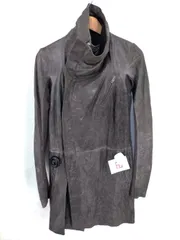 リックオウエンス RICK OWENS リブ切替レザーコート レディース EUのサムネイル