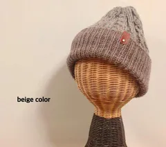ぬくぬく🍀切り替えツィードニット帽〈ブラウン〉