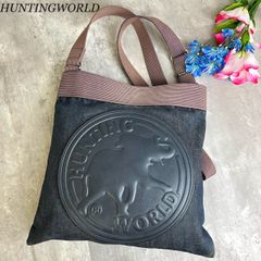 極美品 ハンティングワールド デニム トートバッグ レザー インディゴ