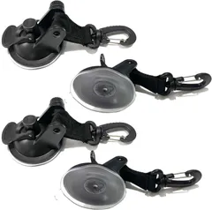 送料無料 迅速発送 S-NET タープ 強力 吸盤 フック カーサイド 車 キャンプ テント サンシェード アクセサリー アウトドア レバー式 4個 セット SN-344-KF 黒