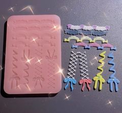 シリコンモールド　デコパーツ　レース　リボン　額縁　トレカケース　レジン