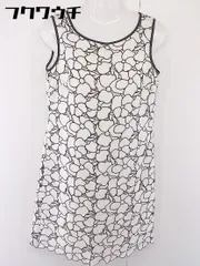 ◇ PROPORTION BODY DRESSING ノースリーブ　花柄　刺繍　 膝丈 ワンピース サイズ3 アイボリー　ブラック レディース  【中古】 【1107200015632】