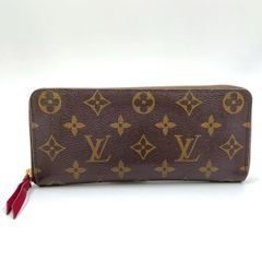 LOUIS VUITTON ポルトフォイユ クレマンス モノグラム モノグラム フューシャ レザー×PVC ピンクパープル×ブラウン ラウンドファスナー長財布 ゴールド M60742