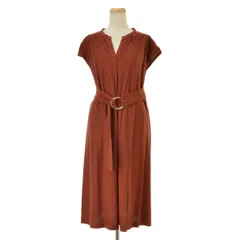 【ANAYI】ベルト付Aラインフレンチスリーブワンピース