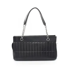 シャネル CHANEL トートバッグ チョコバー ブラック ラムスキン（羊革） マドモアゼル チェーンハンドバッグ レディース Used B