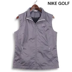 NIKE GOLF ナイキ ゴルフ 春夏 CLIMA-FIT★ チェッカー ウインドブレーカー ベスト Sz.M　レディース グレー