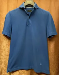 【BEAMS 取り扱い】 MADE IN ITALY製 GUY ROVER 半袖鹿の子ポロシャツ ブルー XSサイズ