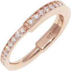 ティファニー 指輪 K18PG ダイヤ0.34ct ロック リング フルダイヤ