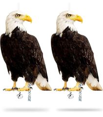 ★ziyue 鳩よけ 防鳥 2セット リアル フクロウ 梟 カラスよけ 鳩 鳥避けグッズ 鳥獣害対策 吊り下げ式 鳥よけ棒 果樹園 家庭菜園 簡単設置 鳥害対策*2