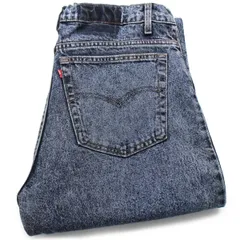 90s USA製 Levi'sリーバイス 550 ケミカルウォッシュ カラーデニムパンツ カスタム 紺 W38 L34★SDP2551 アシッド ビンテージ ジーンズ