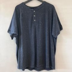 00's Faded Glory フェイデッドグローリー アメリカ古着 ヘンリーネック ラグラン Tee Tシャツ 杢ブラック〜ダークグレー メンズ 2XLサイズ ビッグサイズ