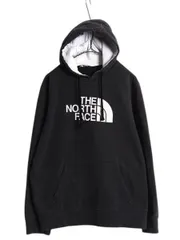 【お得なクーポン配布中!】 ノースフェイス プリント スウェット フード パーカー メンズ L / 古着 The North Face プルオーバー トレーナー 裏起毛 ツートン ブラック
