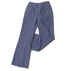 極美品◎正規品 イタリア製 MARNI マル二  W17PAMAZ19U00TW810-CHB57 レディース ウール100％ ロングパンツ 青×黒×白 チェック柄 38のサムネイル