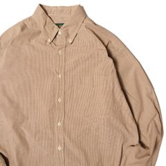 90's USA製 Jクルー J.CREW ギンガムチェック コットン ポプリン シャツ (L) 白×茶系 巨人タグ 90年代 アメリカ製 旧タグ オールド アメリカ古着 USED ビンテージ ヴィンテージ