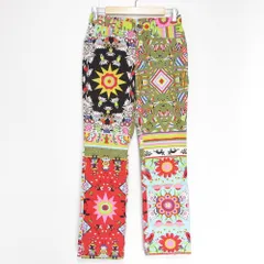 美品 OLLEBOREBLA アルベロベロ オレボレブラ ぶたさん サイケデリック柄 ストレッチ コットン パンツ チノパン M マルチカラー レディース 古着 中古 USED