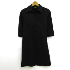 ベネトン ワンピース 長袖 ウール100% ブランド トップス イタリア製 レディース Sサイズ ダークグレー BENETTON 【中古】