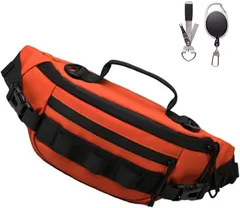 Thujopsis フィッシングバッグ エギングバッグ 渓流釣り フライフィッシング 船釣り オフショアジギング ボディバッグ ヒップバッグ コンパクト 小さめ 防水 登山 サイクリング ツーリング 男女兼用(オレンジ)