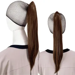 Luce brillare ポニテールウィッグ クリップ ストレート エクステ レディース ウィッグ グラデーション ハイライト ロング 短い 30cm 40cm 50cm 60cm 耐熱 子供 キッズ 髪飾り カラフル メ [ベージュブラウン] [40cm]