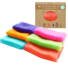 gioia mia リトミックスカーフ ふわふわ シフォン オーガンジー生地 スカーフ遊び (60cm6色B)