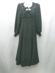 ◇ ⊇ OLIVE des OLIVE オリーブ デ オリーブ 長袖 膝下丈 ワンピース サイズF ブラック系 レディース E  【1501230012577】