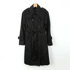 オゾック トレンチコート スプリングコート 無地 アウター 黒 レディース 36サイズ ブラック OZOC 【中古】