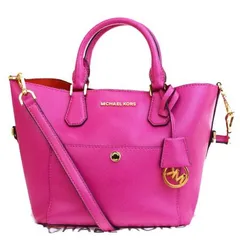 【中古】 マイケルコース MICHAEL KORS ハンドバッグ ショルダー 2WAY ピンク フルレザー 保存袋付き 09HE538