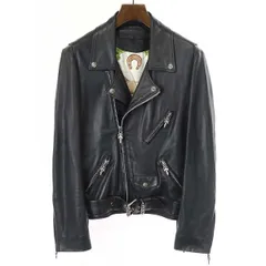 CHROME HEARTS クロムハーツ JJ DEAN HERMES 裏地スカーフ ダブルレザーライダースジャケット ブラック Sのサムネイル