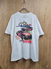 【US古着】90s ONEITA NASCAR Davey Allison T-Shirt | オニータ ナスカー デイヴィー・アリソン #28  モータースポーツ プリント 半袖 Ｔシャツ シングルステッチ ホワイト ビックサイズ 2XL