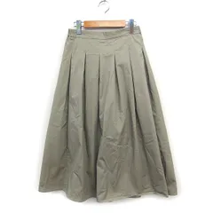 アーバンリサーチ ドアーズ URBAN RESEARCH DOORS FORK＆SPOON タック フレアスカート ロング丈 無地 コットン 綿 1 ライトカーキ /FT10