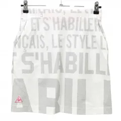 ★SALE価格★ルコック スカート 白×ライトグレー 英字総柄 レディース 11 ゴルフウェア le coq sportif