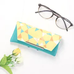 【kol.Y】ちょうどいいが見つかる★ セミハード シンプル眼鏡ケース 北欧柄 nina-Kolmio 黄 受注生産 14日以内に発送